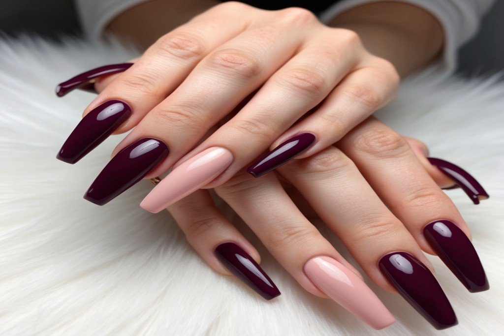  elegant female hands with perfectly manicured coffin nails