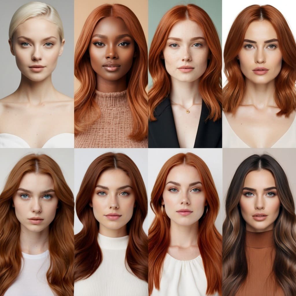 A collage showing diverse women with different skin tones