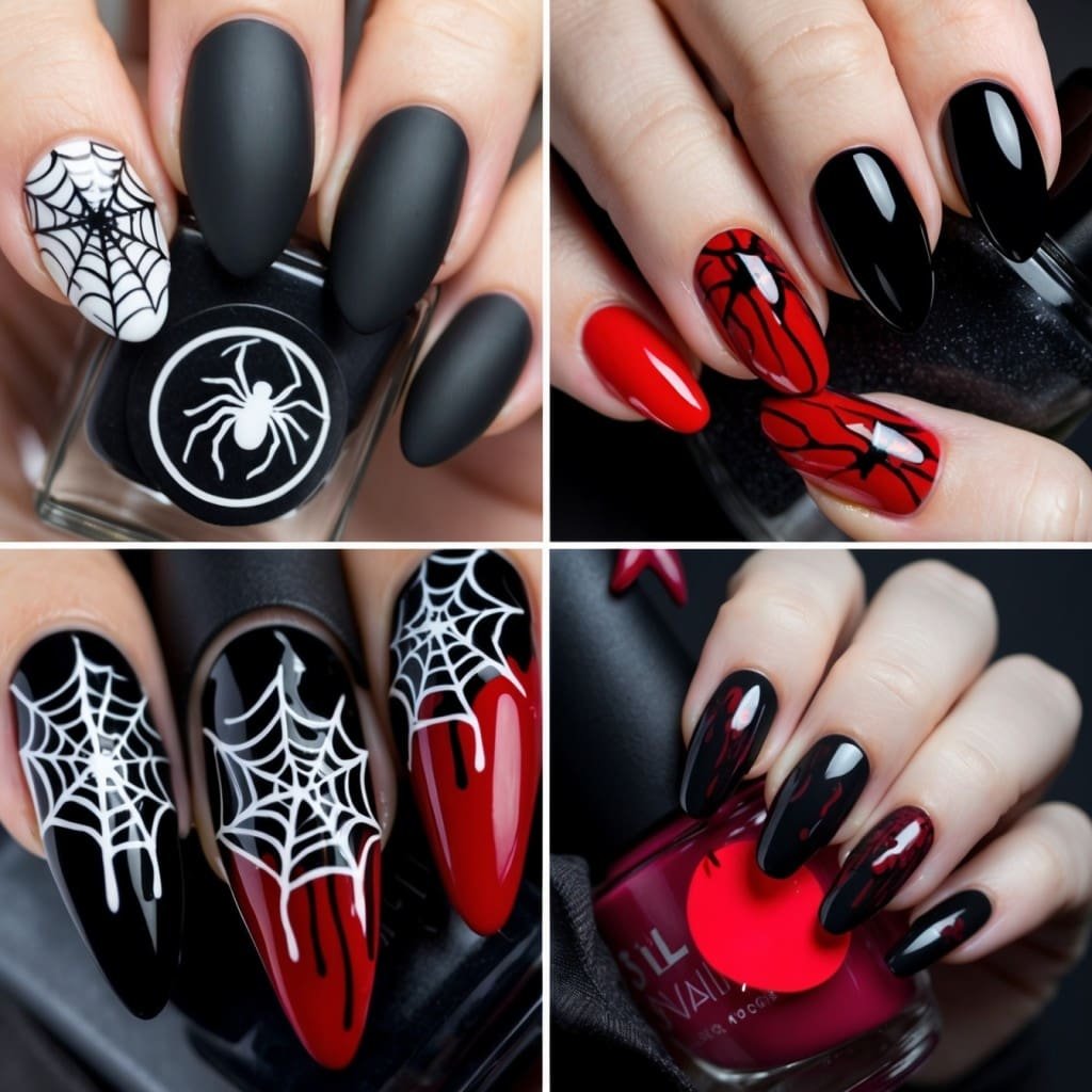 Trendy Black Halloween Nail Designs for 2024