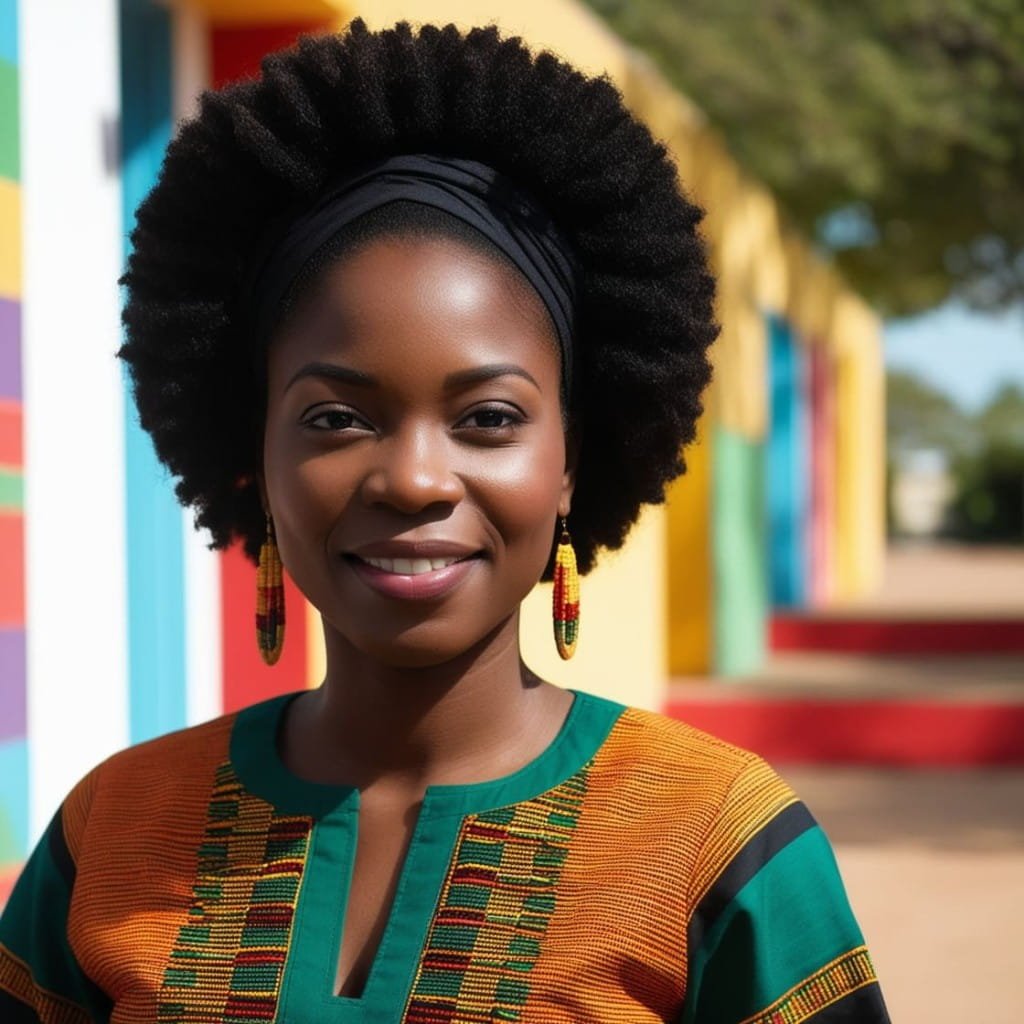 A confident Black woman with natural 4C hair 