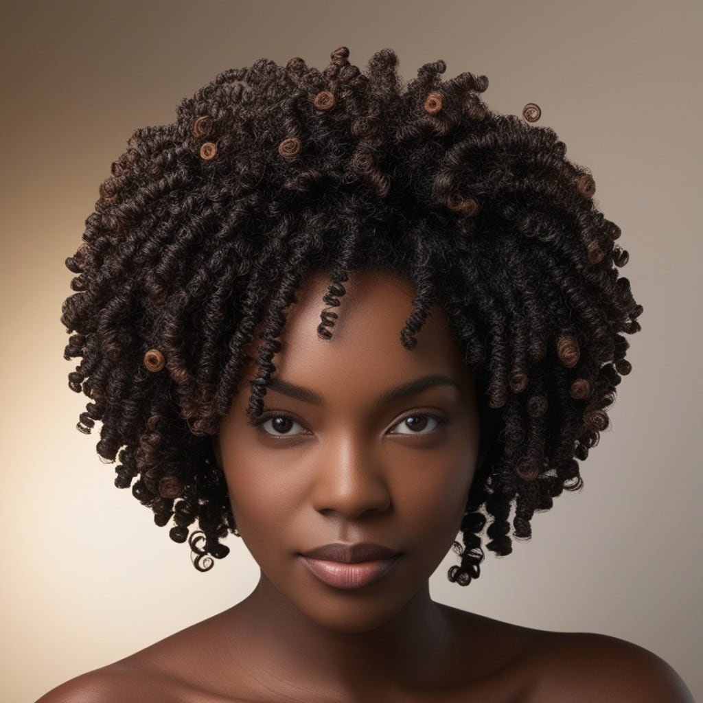 A close-up of a person with natural 4C hair, showing the tight curls