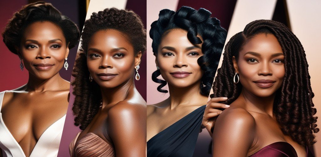 A portrait of famous women with 4C hair